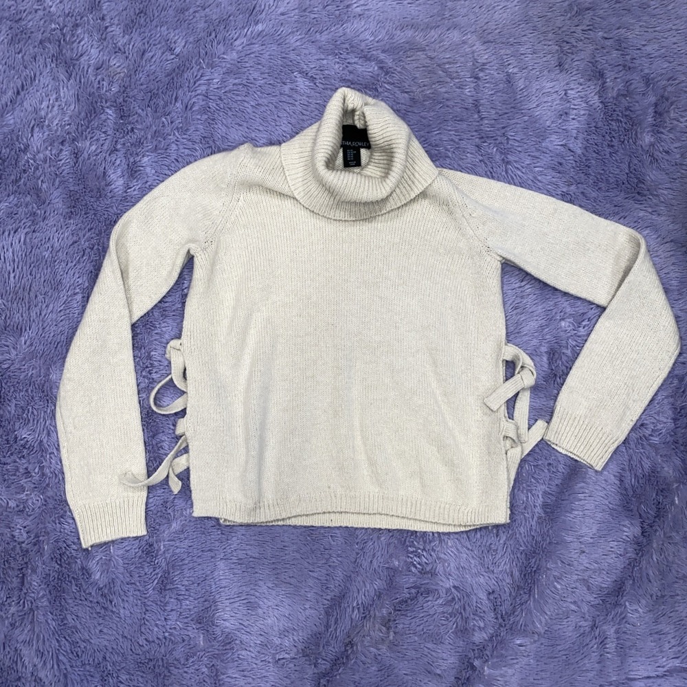 Anthropologie Cream Turtleneck Sweater
